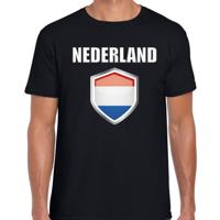 Supporters T-shirt voor heren - zwart - Nederland thema - supporters kleding - sport