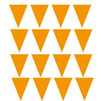 Oranje vlaggenlijn - 4x - slinger - 5 meter - binnen en buiten - 10 vlaggetjes - Koningsdag/holland