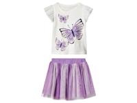 lupilu Kinder T-shirt en rok (Wit/lila, 122/128)
