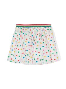 Stella McCartney Kids minijupe à motif cœur - Blanc