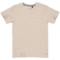 LEVV Jongens t-shirt - Kaden - AOP taupe text