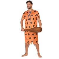 Verkleed kostuum - Holbewoner/caveman - multi kleur - polyester - Fred - voor heren