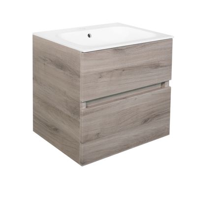Best Design Onderkast Splash Grey Greeploos 60x56x47 cm 2 Softclose Laden Grijs Eiken