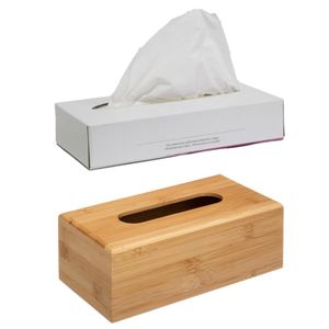 Tissuedoos/tissuebox bruin 25 x 13 x 8,5 cm van bamboe hout met vulling