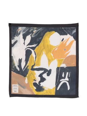 Bethany Williams foulard imprimée à patch logo - Bleu