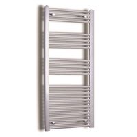 Elektrische Design Radiator Sanicare Plug & Play 172x60 cm Inox Look 1127 Watt Met Zwarte Thermostaat Links