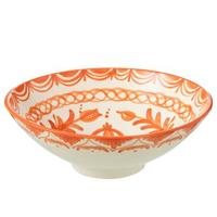 J-Line Lebrillo Bowl Granada Ceramic White|Orange