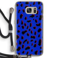 Blue Leopard: Samsung Galaxy S7 Transparant Hoesje met koord