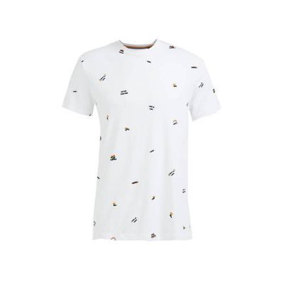WE Fashion T-shirt met all over print white uni