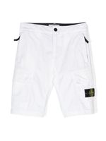 Stone Island Junior short à patch Compass - Blanc