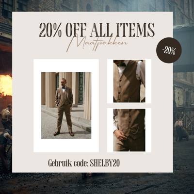 Maatpak Voor Heren | 3-delig Pak | Lichtbruin | Kamgaren Wol | Lichtgewicht & Ademend | Peaky Blinders