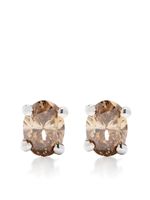 Wouters & Hendrix Gold puces d'oreilles en or blanc 18ct pavées de diamants - Argent