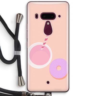 Donut: HTC U12+ Transparant Hoesje met koord
