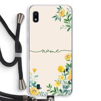 Gele bloemen: Samsung Galaxy A10 Transparant Hoesje met koord