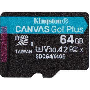 Kingston Technology 64GB microSDXC Canvas Go! Plus Gen4 200R A2 U3 enkel pakket zonder adapter
