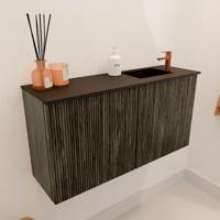 Toiletmeubel Mondiaz Joya | 80 cm | Meubelkleur Shadow | Faye wastafel Urban Rechts | 1 kraangat