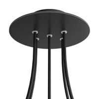 Plafondkap zwart rond metaal 5 snoeren 20 cm Plafondkap zwart rond metaal 5 snoeren 20 cm