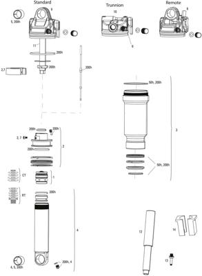 ROCKSHOX schokdemper "sidluxe ultimate rl" mod. 23 rear shock rs sidluxe ult rl 145 x 27,5mm