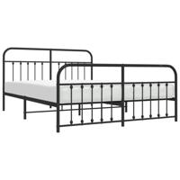 vidaXL Bedframe met hoofd- en voeteneinde metaal zwart 160x200 cm