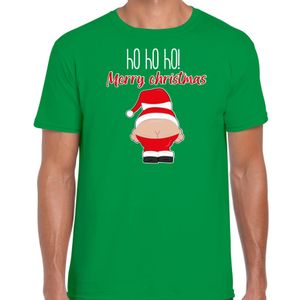 Fout kersttrui t-shirt voor heren - Kerstman - groen - Merry Christmas