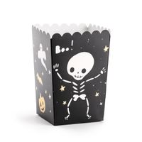 Popcorn/snoep bakjes - 6x - Halloween thema - karton - 7 x 7 x 12 cm - feest uitdeel bakjes