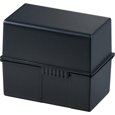 HAN 977-13 Kaartenbox Zwart Aantal kaarten (max.): 300 kaarten DIN A7 liggend Staalscharnier, Deksel als extra bak te gebruiken