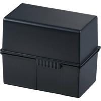 HAN 977-13 Kaartenbox Zwart Aantal kaarten (max.): 300 kaarten DIN A7 liggend Staalscharnier, Deksel als extra bak te gebruiken