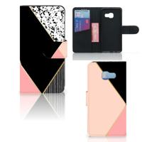 Samsung Galaxy A3 2017 | Book Case | Zwart Roze Vormen | Portemonnee hoesje