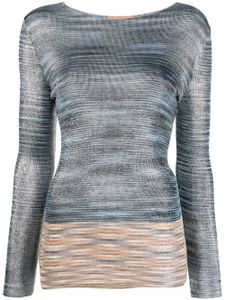 Missoni haut en maille à manches longues - Bleu