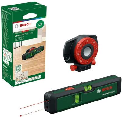 Bosch Groen Universal Wal lLevel Lijnlaser | 2x Alkaline LR03/AAA + Wandhouder + Pinnen - 0603663JZ0