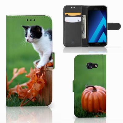 Samsung Galaxy A5 2017 | Telefoonhoesje | Met pasjeshouder | Kitten