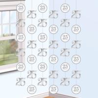 Rotorspiraal 25 years - 12x - jubileum - zilver - 200 cm - hangdecoratie - versiering gordijn