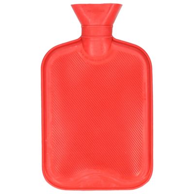 Warmwaterkruik - met rubberen hoes - rood - 2L - kruik