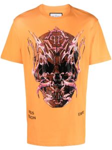 Philipp Plein t-shirt SS Chrome en coton à logo imprimé - Orange