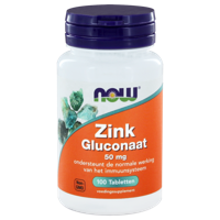 NOW Zink Gluconaat 50mg Tabletten 100st