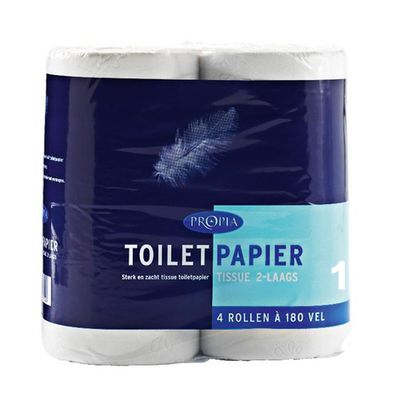 Propia - Toiletpapier 2-laags tissue - 12x 4 rollen Propia - Toiletpapier 2-laags tissue - 12x 4 rollen