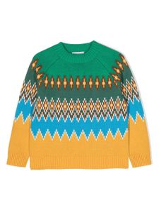 Stella McCartney Kids pull en maille Fair Isle - Vert