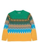 Stella McCartney Kids pull en maille Fair Isle - Vert - thumbnail