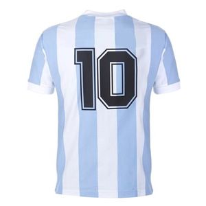 Argentinië Retro Voetbalshirt WK 1986 + Nummer 10