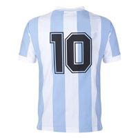 Argentinië Retro Voetbalshirt WK 1986 + Nummer 10 - thumbnail