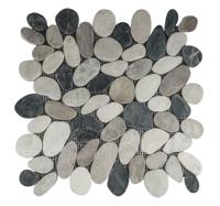 Stabigo Pebble S sliced tumb honed mix black, cream & brown 30x30 cm