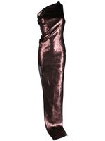 Rick Owens robe longue Athena ornée de sequins à une épaule - Marron