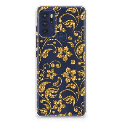 Motorola Moto G60s | TPU Case | Gouden Bloemen Motorola Moto G60s | TPU Case | Gouden Bloemen
