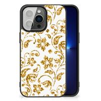 iPhone 13 Pro Bloemen Hoesje Gouden Bloemen
