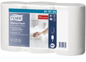 TORK 610133 Multifunctionele papieren doekjes met binnenafroller wit M1