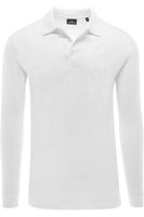 RAGMAN Regular Fit Poloshirt lange mouw wit, Effen - thumbnail