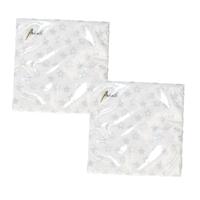 40x stuks diner/lunch servetten 33 x 33 cm met zilveren sterren