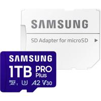 Samsung microSD Card PRO Plus microSDXC-kaart Retail 1 TB Class 10, UHS-I, Class 3 UHS-I , v30 Video Speed Class, A2 Application Performance Class Incl.