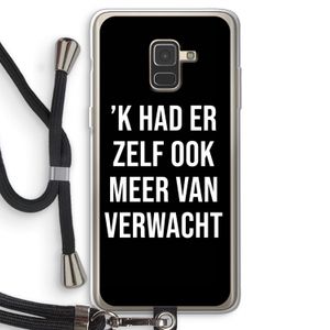 Meer verwacht - Zwart: Samsung Galaxy A8 (2018) Transparant Hoesje met koord