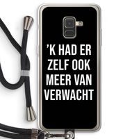 Meer verwacht - Zwart: Samsung Galaxy A8 (2018) Transparant Hoesje met koord